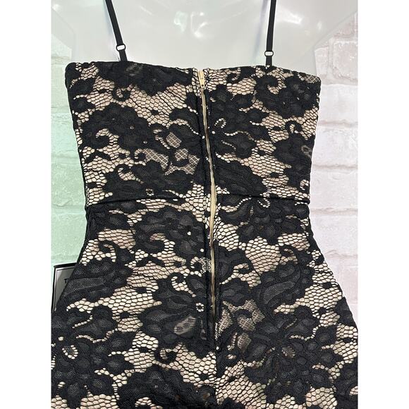 NWT B Darlin Macy’s Black Lace Bodycon Mini Dress - Picture 10 of 12
